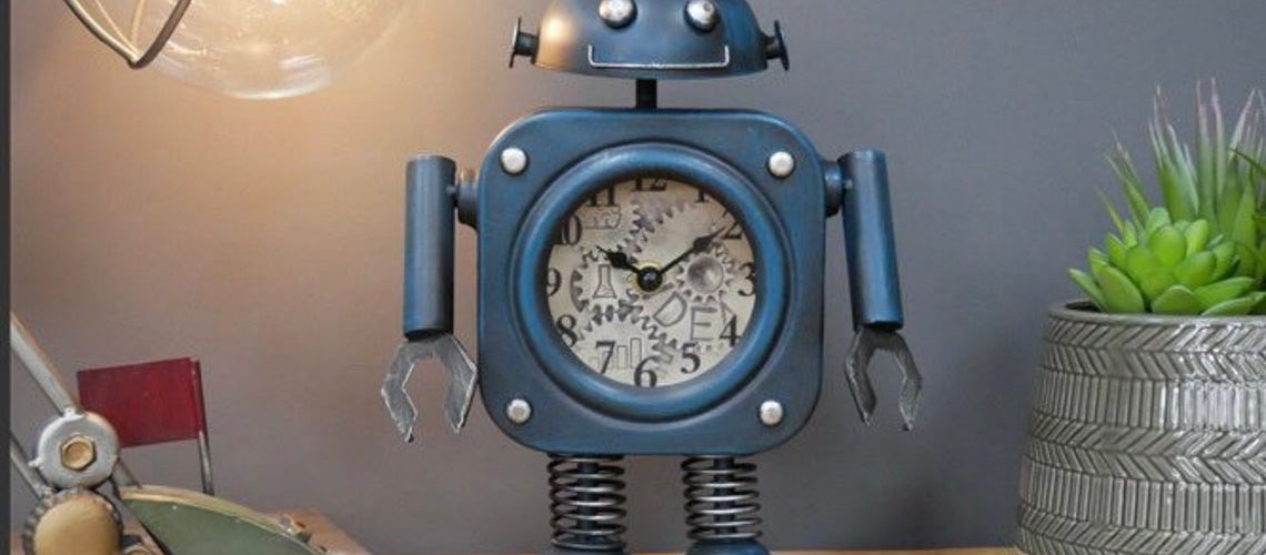 Dieselpunk Style Robot Clock. 1
