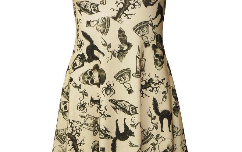 Spooky Steampunk Print Style Dress. front