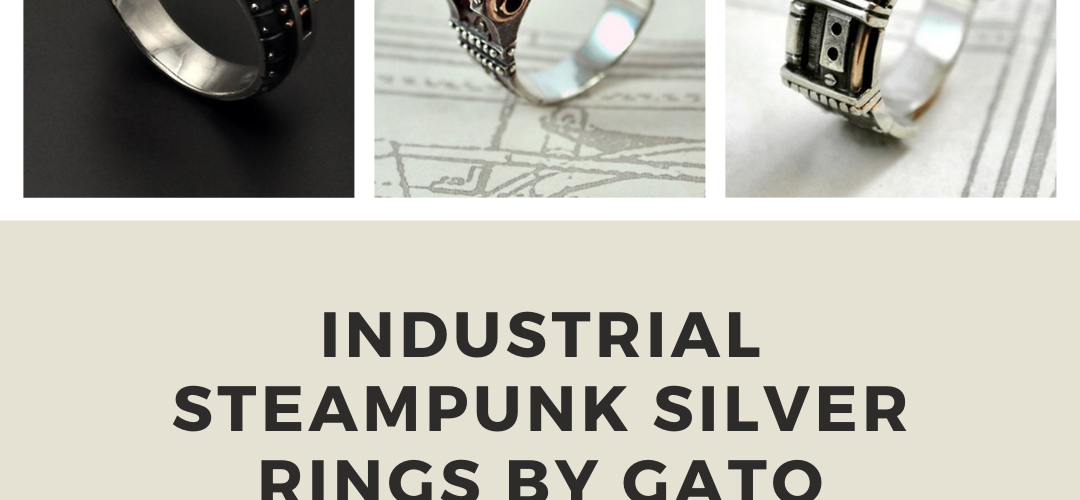 Industrial Steampunk Silver Rings by Gato Jewel.